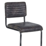 Dylan Distressed Black Leather Stools (Set of 2)