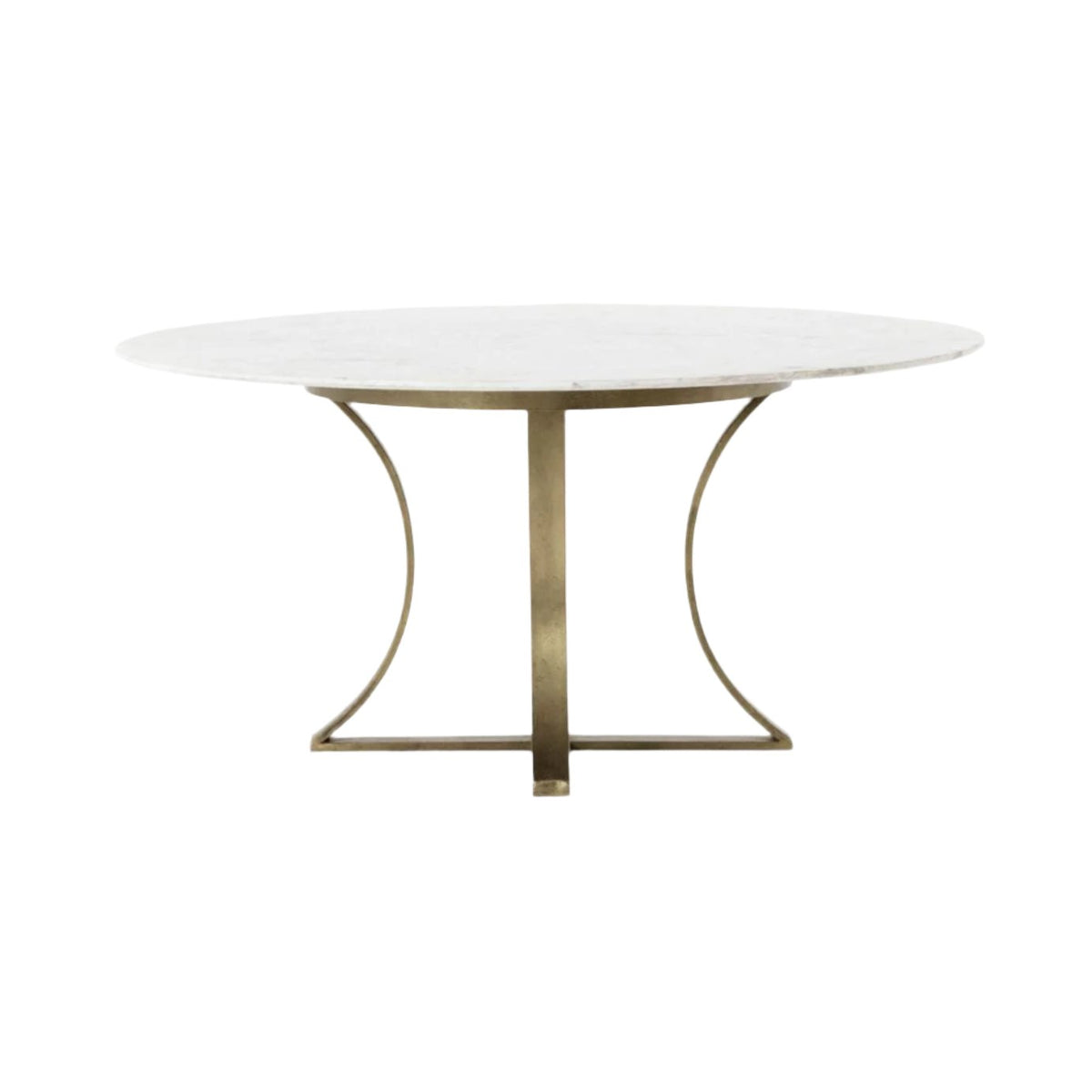 Garrett Polished White Marble Dining Table