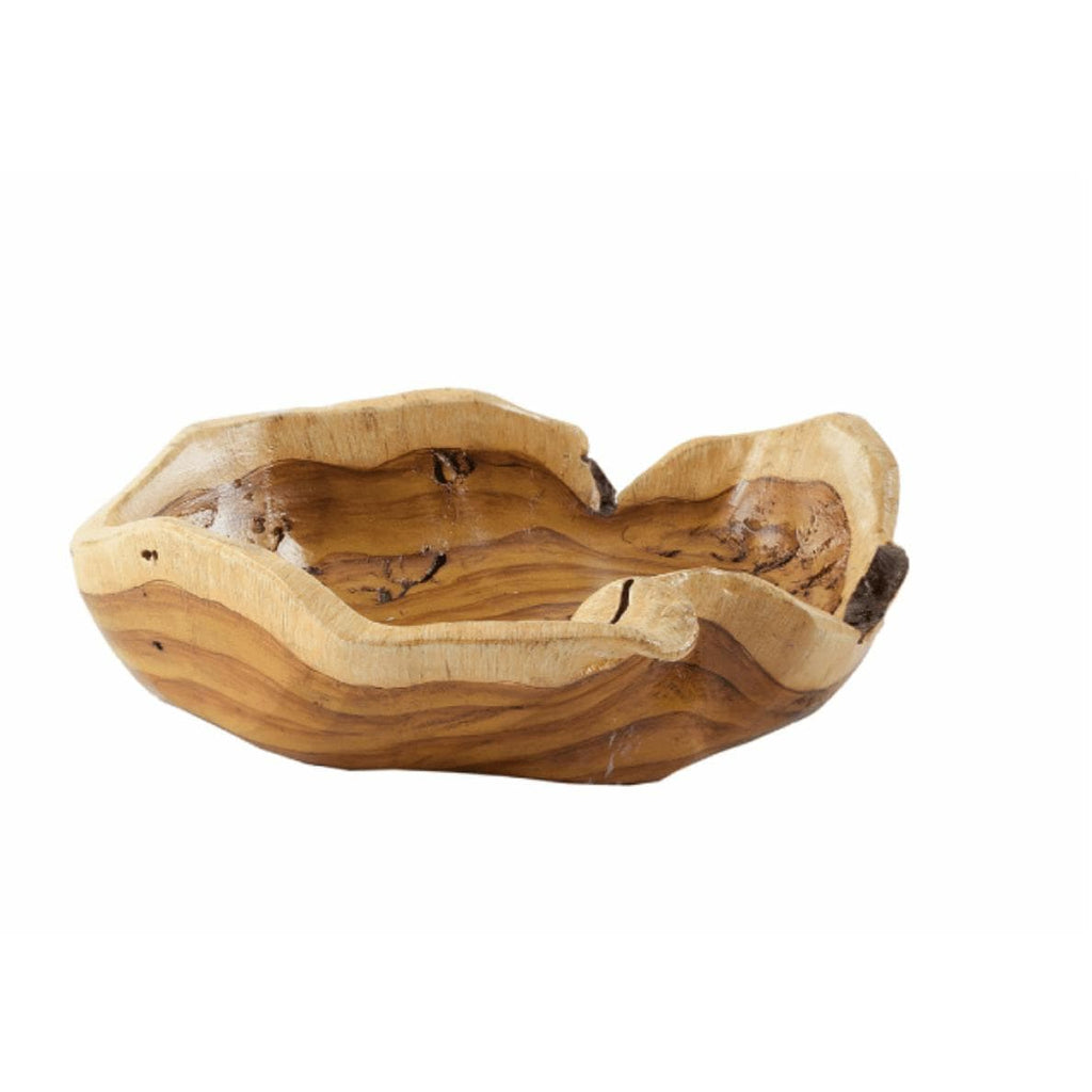 Burled Faux Wood Decorative Bowl