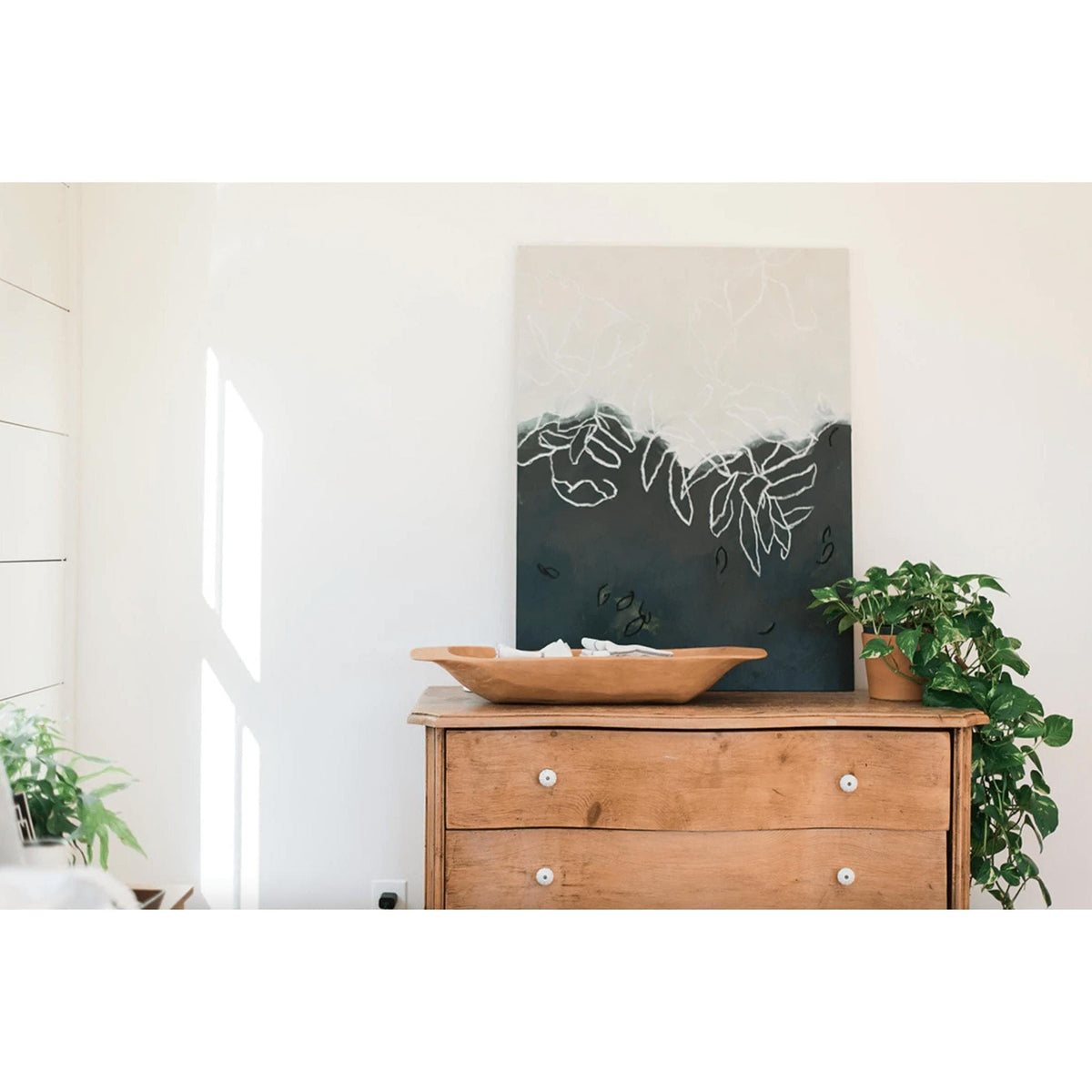 Large Natural Wooden Dough Bowl