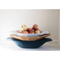 Distressed White Dough Bowl