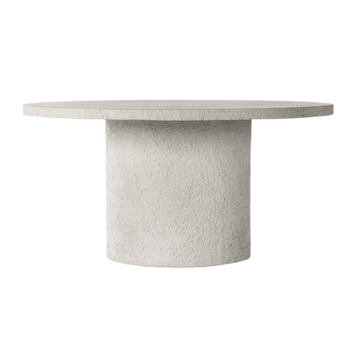 Oscar Round White Concrete Outdoor Dining Table