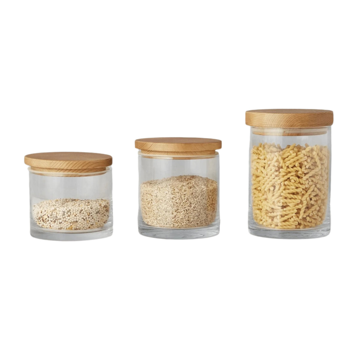 Natural Wood Top Kitchen Canisters