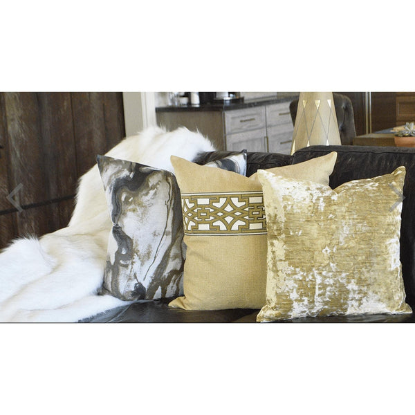 Miranda Gold Throw Pillow