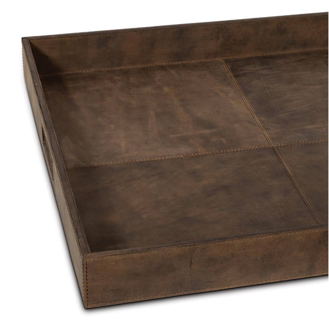 Derby Brown Square Leather Tray