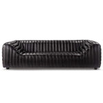 Sarasota Pleated Black Leather Sofa