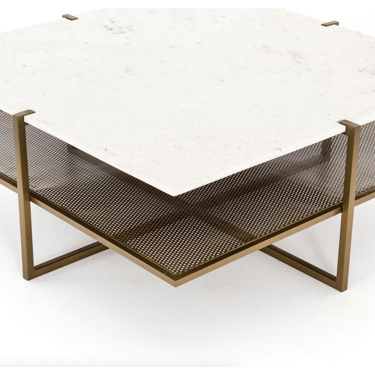 Naomi Antique Brass Coffee Table