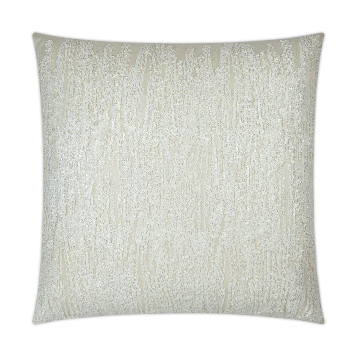 Dripping Ivory Sequined Throw Pillow