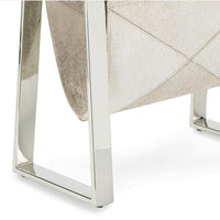 Andres Polished Nickel Hair on Hide Magazine Rack