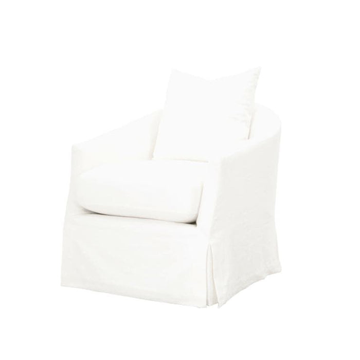 Franco Cream Slipcover Swivel Club Chair