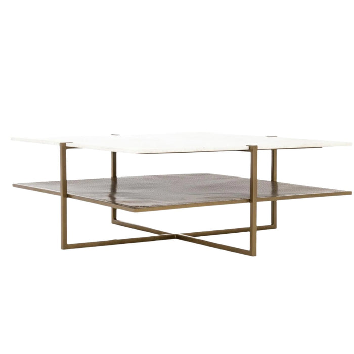 Naomi Antique Brass Coffee Table