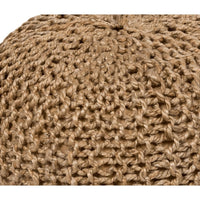 Bermuda Tan Jute Round Ottoman