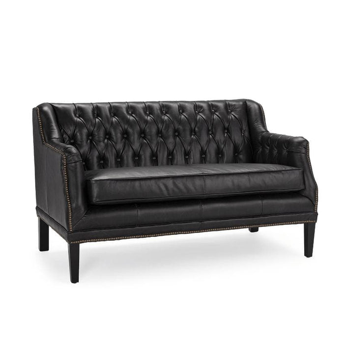 Essex Modern Black Leather Loveseat