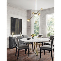 Garrett Polished White Marble Dining Table