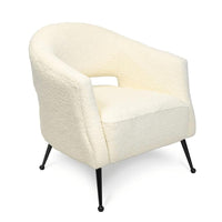 Mimi White Boucle Arm Chair