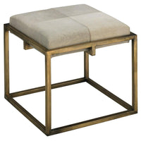 Shelby White Hide Stool