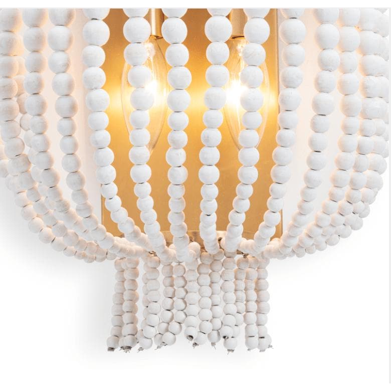 Milos White Beaded Sconce