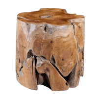 Round Teak Slice Stool