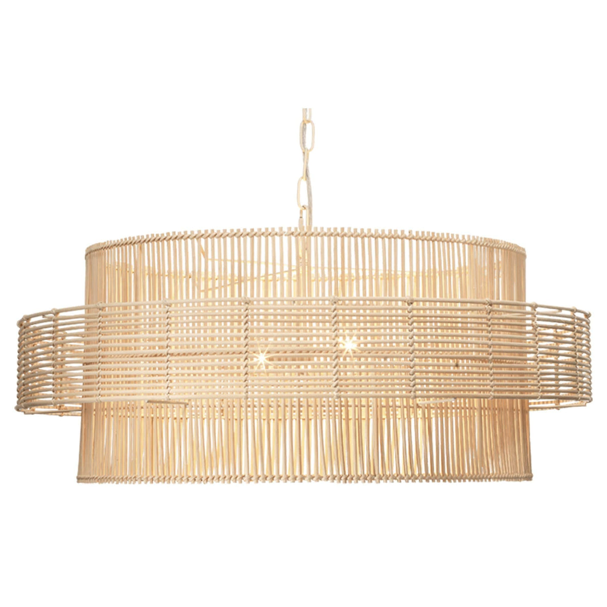 Concentric Natural Rattan Pendant