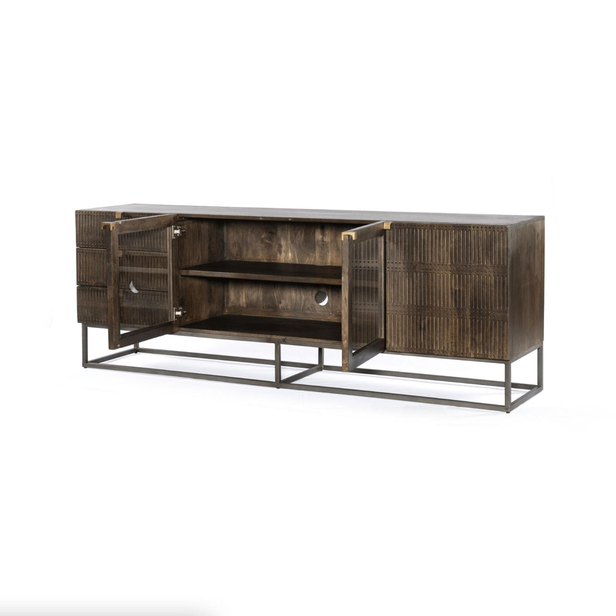 Kenzie Vintage Brown Media Console