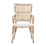 Ella Rattan & White Dining Arm Chair, Set of 2