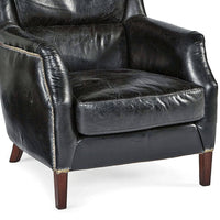 Black Vintage Leather Garconniere Chair