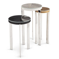 Andres Polished Nickel Hide Accent Table Set