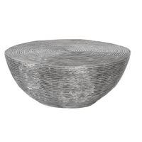 Ripple Gray Aluminum Round Coffee Table