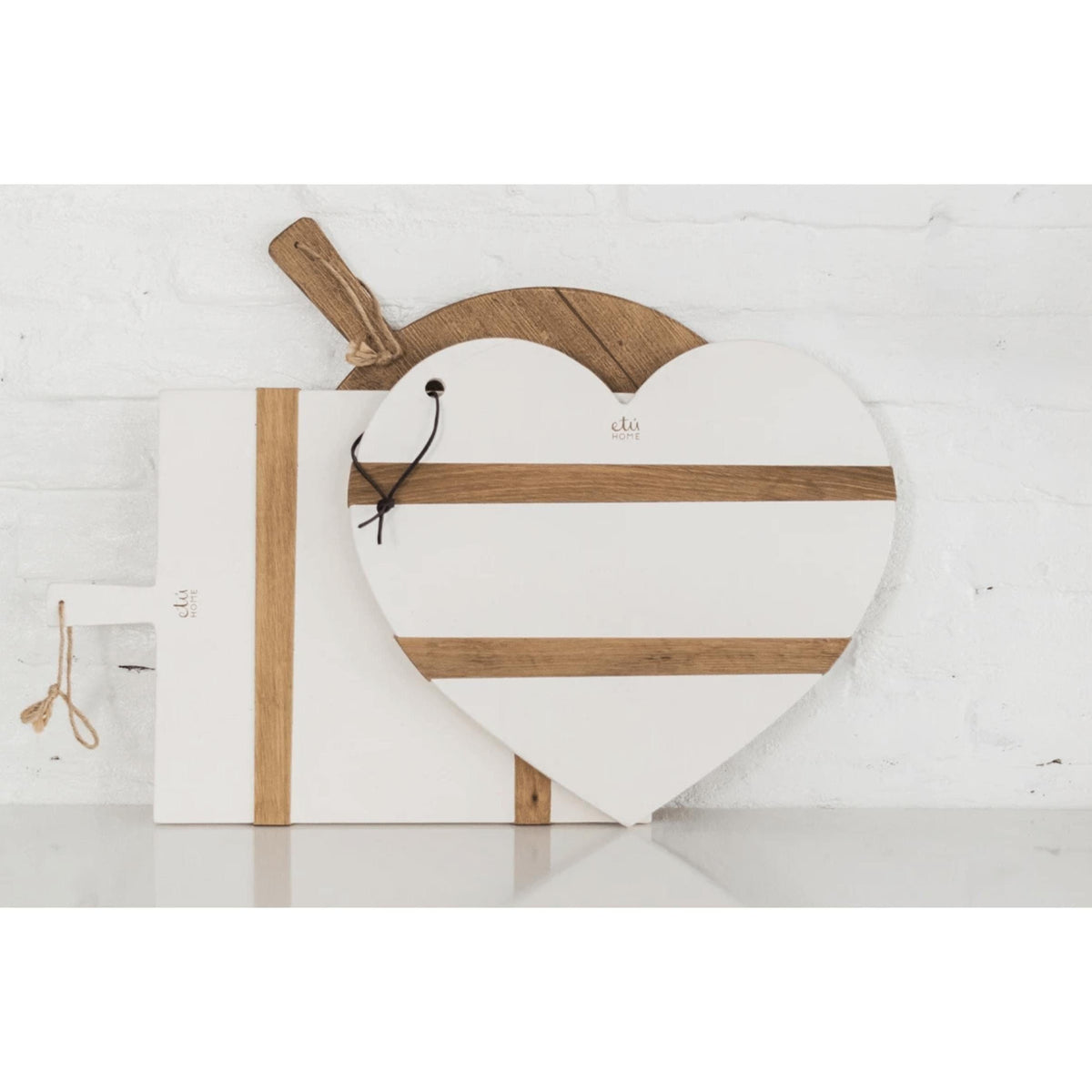 White Mod Heart Charcuterie Board, Large