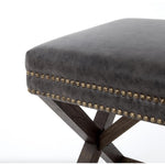 Egan Charcoal Leather Bench
