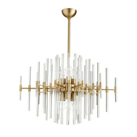 Montreal Aged Brass & Glass Chandelier, Large