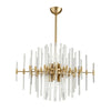 Montreal Aged Brass & Glass Chandelier, Large
