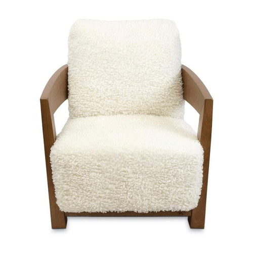 Sherpa Shearling Ivory Wool Chair