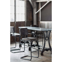 Dylan Distressed Black Leather Stools (Set of 2)