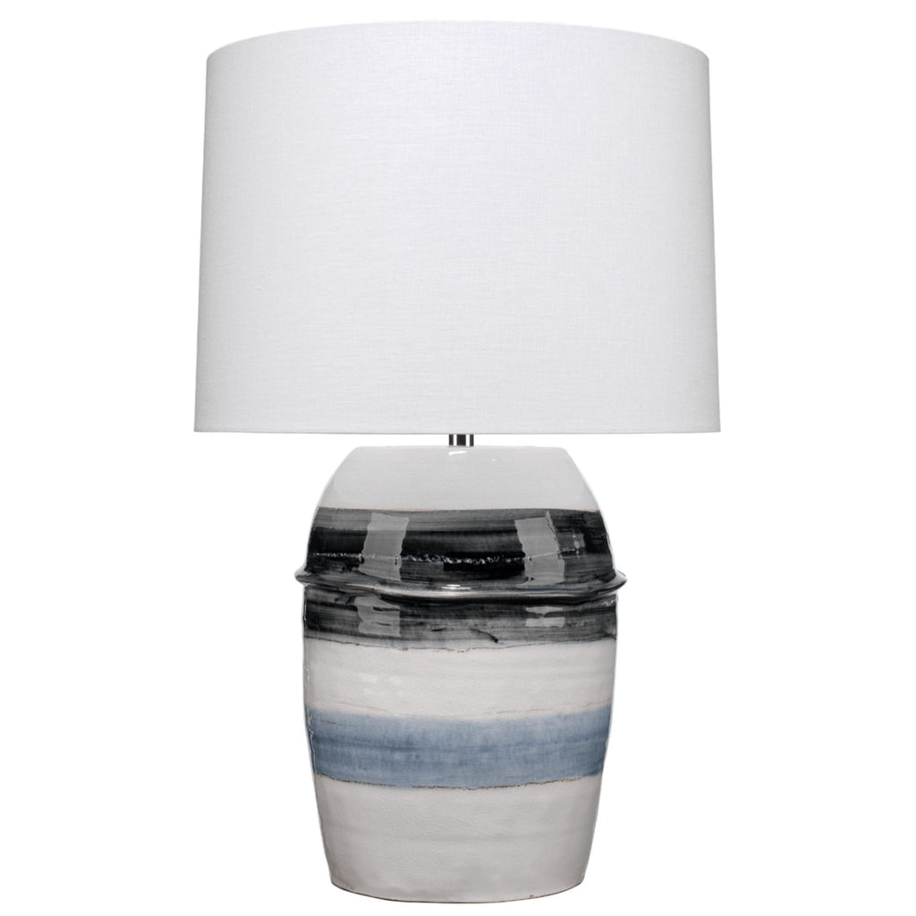 Horizon White Striped Table Lamp