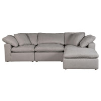 Clay Lounge Modular Sectional Livesmart Fabric Light Grey