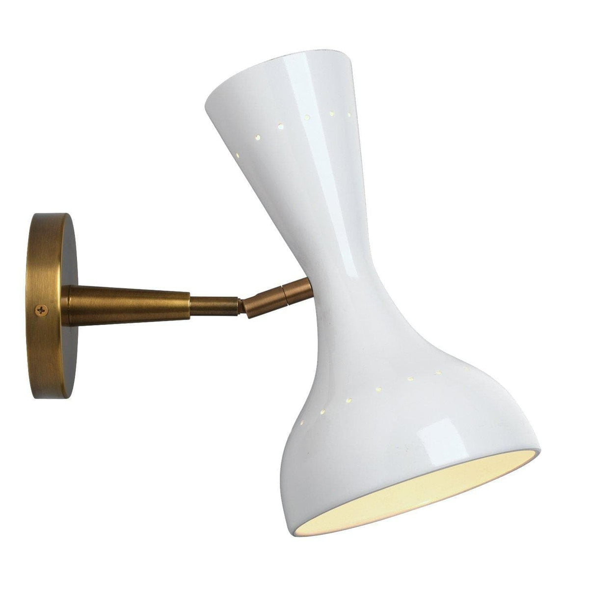 Pisa White & Brass Task Wall Sconce