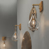 Antique Brass Tear Drop Hanging Wall Sconce