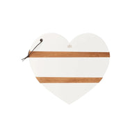 White Mod Heart Charcuterie Board, Large