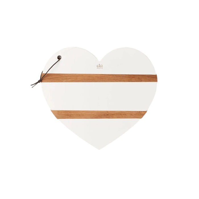 White Mod Heart Charcuterie Board, Large