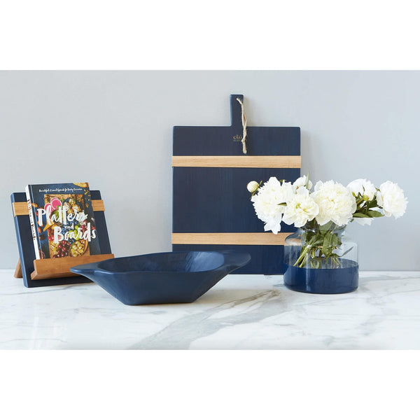 Navy Decorative Wooden Dough Bowl