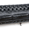 Chesterfield Vintage Argentinian Black Leather Sofa