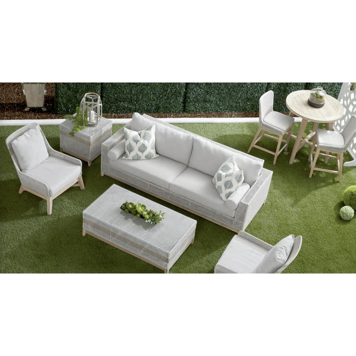 Tootsie Taupe & White Rope Outdoor Club Chair