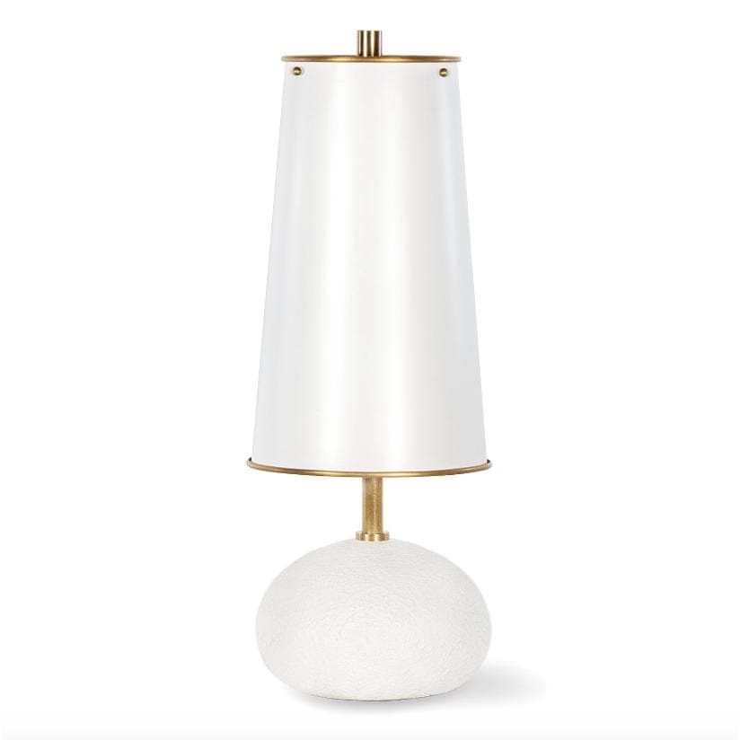 Hattie Concrete Mini Lamp White and Natural Brass