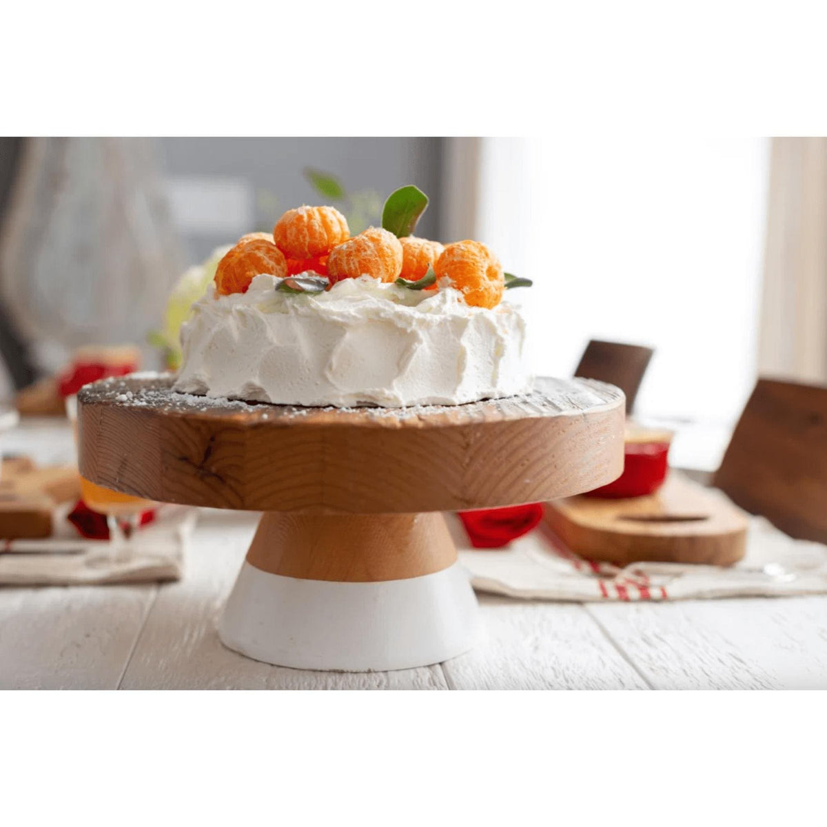 White Mod Block Cake Stand, Large