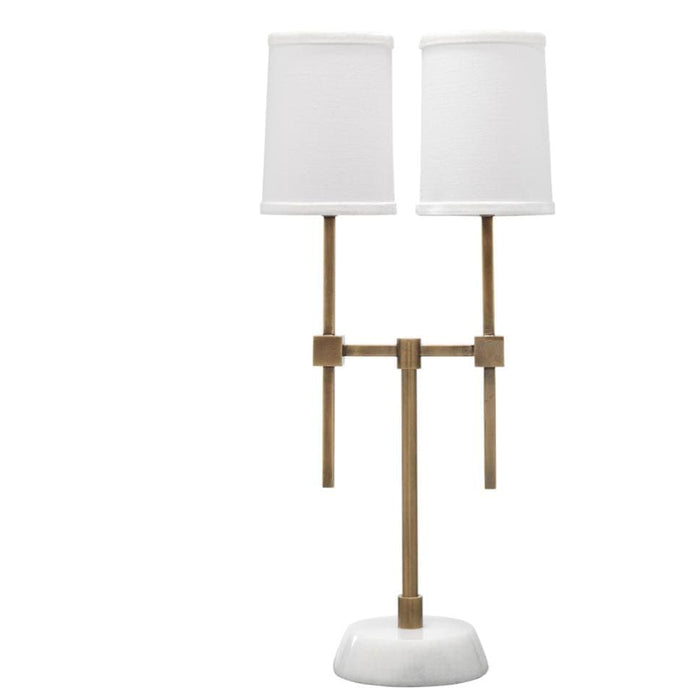 Minerva Antique Brass Double Arm Table Lamp