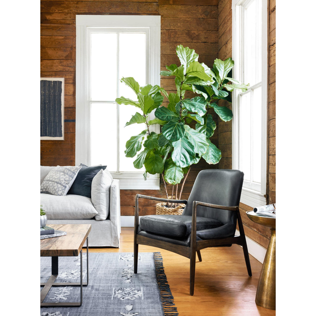 Brogan Charcoal Leather Dining Arm Chair