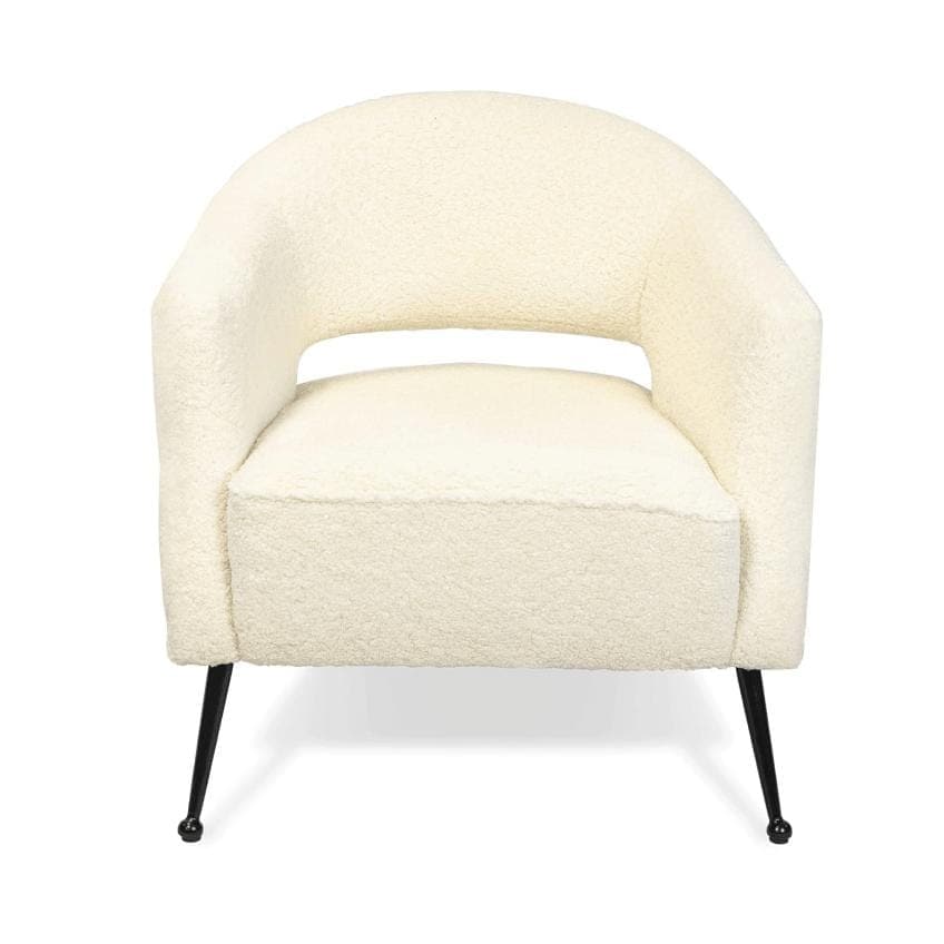 Mimi White Boucle Arm Chair