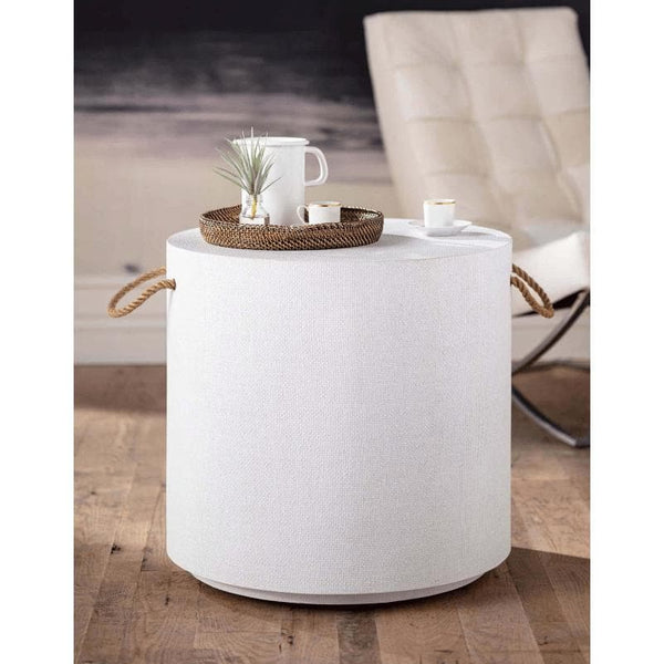 Aegean White Round End Table