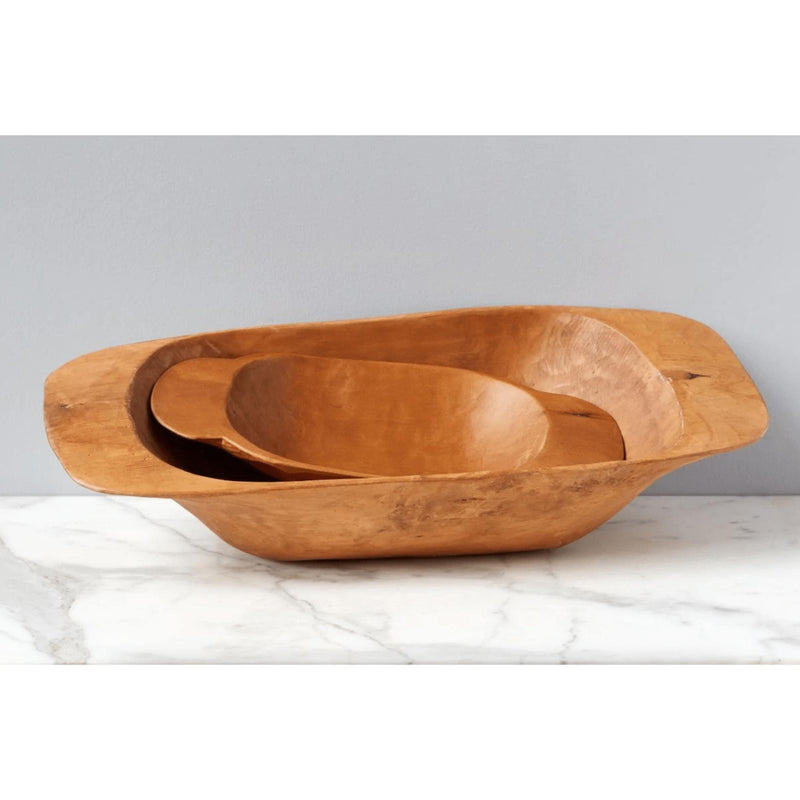 Large Natural Wooden Dough Bowl